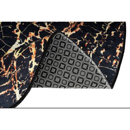 НАБОР 2 шт. Коврик для ванной GOLDES 60x100 см черный/золотой