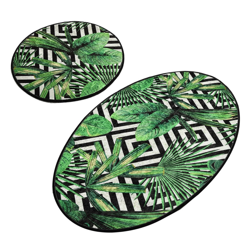 НАБОР 2x Коврик для ванной TROPIC 60/100 см зеленый