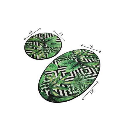 НАБОР 2x Коврик для ванной TROPIC 60/100 см зеленый