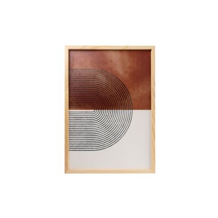 НАБОР 3x Фотография в фоторамке 50x70 см бежевый/коричневый