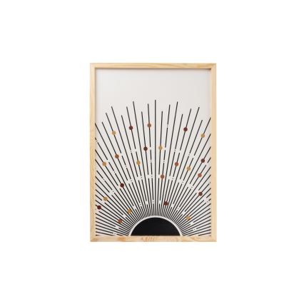 НАБОР 3x Фотография в фоторамке 50x70 см бежевый/коричневый