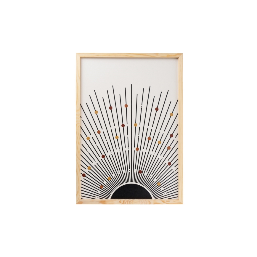 НАБОР 3x Фотография в фоторамке 50x70 см бежевый/коричневый