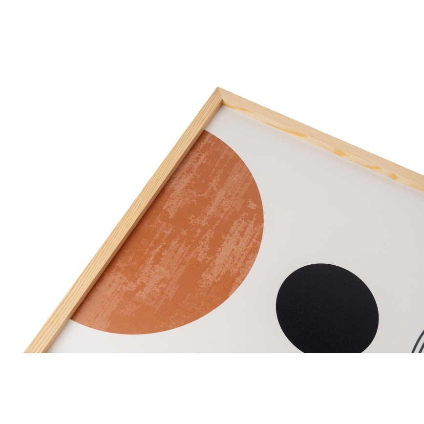 НАБОР 3x Фотография в фоторамке 50x70 см бежевый/коричневый