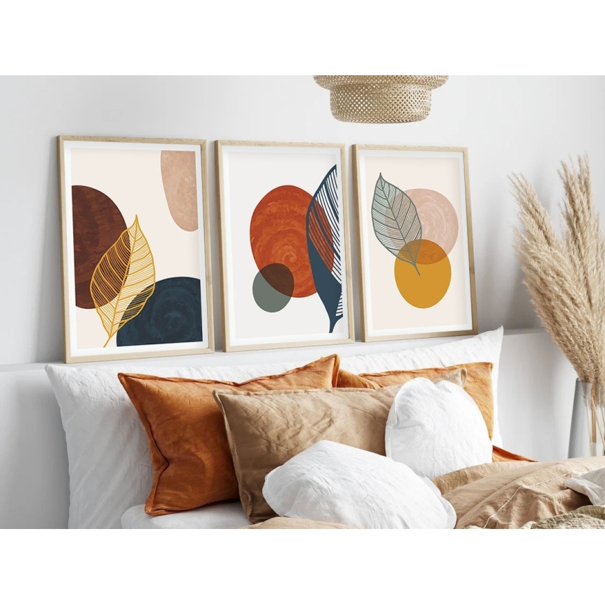 НАБОР 3x Фотография в фоторамке 50x70 см красочный