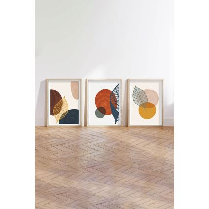 НАБОР 3x Фотография в фоторамке 50x70 см красочный