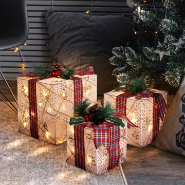 НАБОР 3x LED Рождественский подарок 48xLED/3,6W/230V IP44 тёплый белый