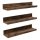 Набор 3x настенных полок SHELFY 38x5x10 cm коричневые