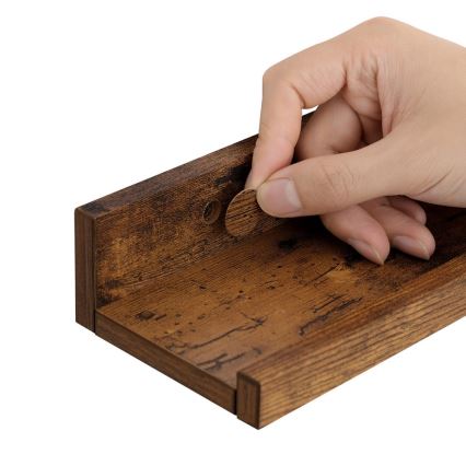 Набор 3x настенных полок SHELFY 38x5x10 cm коричневые