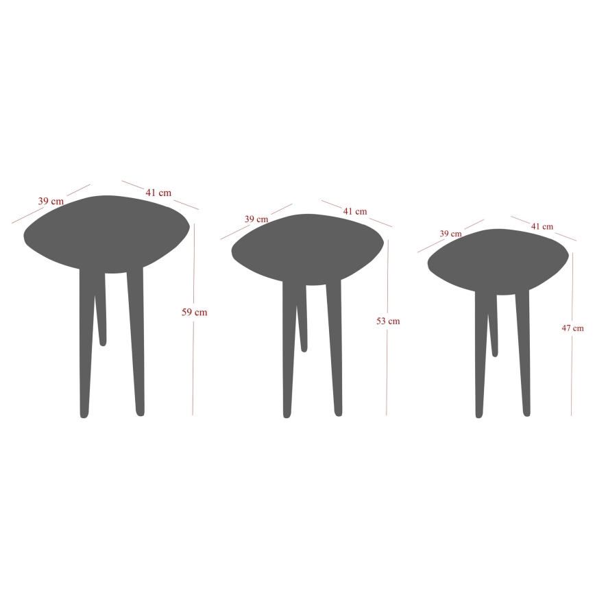 НАБОР 3x Столик TYN коричневый