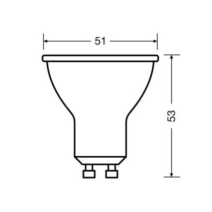 НАБОР 3x Светодиодная лампа PAR16 GU10/2,6W/230V 2700K - Osram