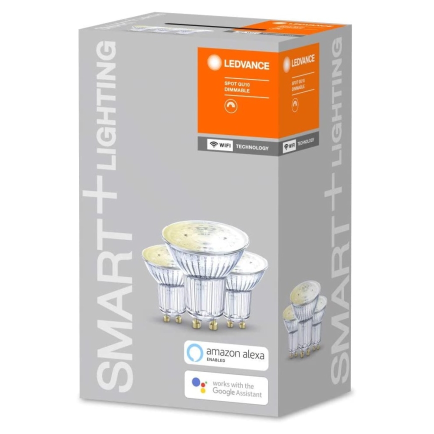НАБОР 3x Светодиодная лампа с регулированием яркости SMART+ GU10/5W/230V 2700K Wi-Fi - Ledvance