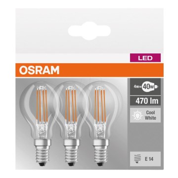 НАБОР 3x Светодиодная лампочка BASE P40 E14/4W/230V 4000K - Osram