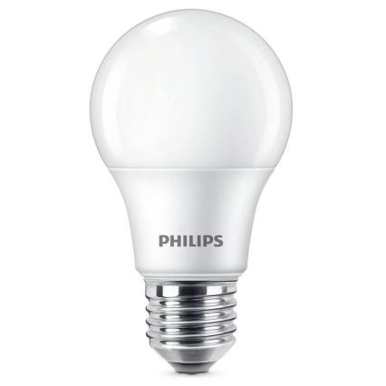 НАБОР 3x Светодиодная лампочка Philips A60 E27/8W/230V 6500K