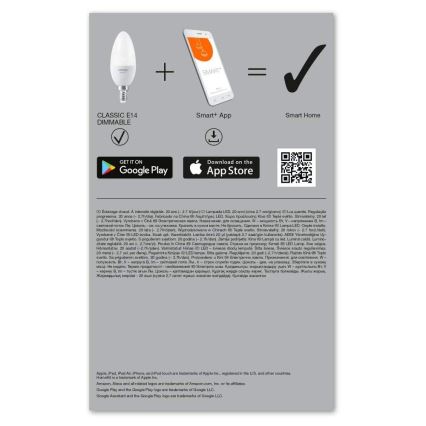 НАБОР 3x Светодиодная лампочка с регулированием яркости SMART+ E14/5W/230V 2700K Wi-Fi - Ledvance