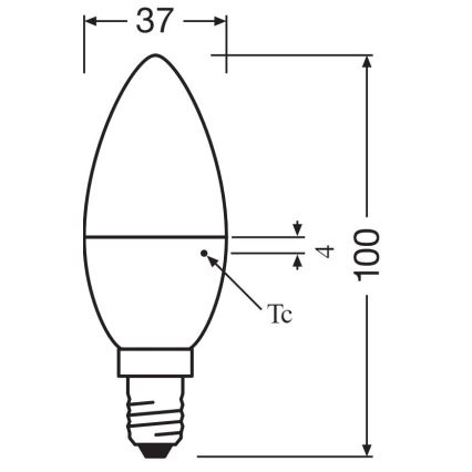 НАБОР 3x Светодиодная лампочка B38 E14/4,9W/230V 3000K - Osram