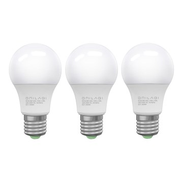 НАБОР 3x Светодиодная лампочка ECOLINE A60 E27/10W/230V 6500K - Brilagi