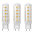 НАБОР 3x Светодиодная лампочка ECOLINE G9/4,5W/230V 3000K - Brilagi