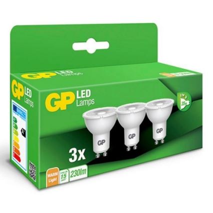 НАБОР 3x Светодиодная лампочка GU10/3,1W/230V 2700K - GP