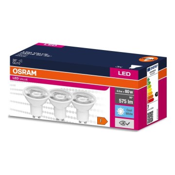 НАБОР 3x Светодиодная лампочка PAR16 GU10/6,9W/230V 4000K - Osram