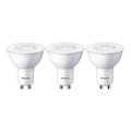 НАБОР 3x Светодиодная лампочка Philips GU10/4,7W/230V 2700K