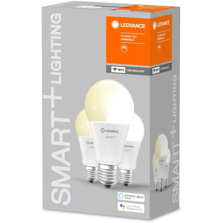 НАБОР 3x Светодиодная лампочка с регулированием яркости SMART+ E27/14W/230V 2700K Wi-Fi - Ledvance
