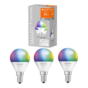 НАБОР 3x Светодиодная RGBW-лампочка с регулированием яркости SMART+ E14/5W/230V 2700K-6500K - Ledvance