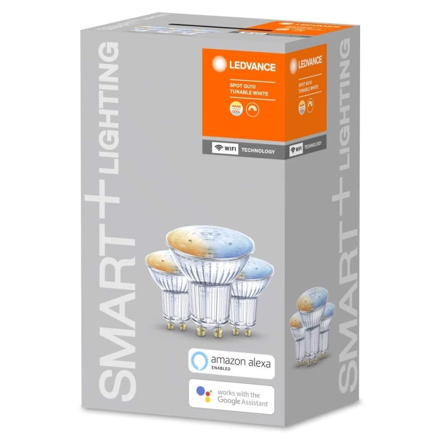 НАБОР 3x Светодиодная RGBW-лампочка с регулированием яркости SMART+ GU10/5W/230V 2700K-6500K Wi-Fi - Ledvance