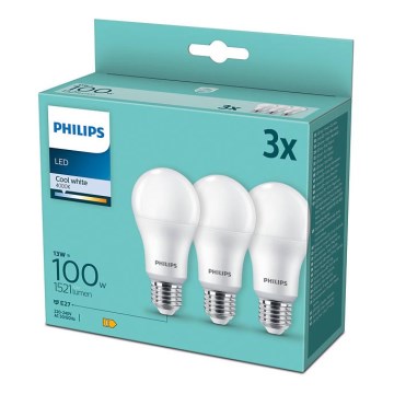 Набор 3x светодиодные лампочки Philips A60 E27/13W/230V 4000K