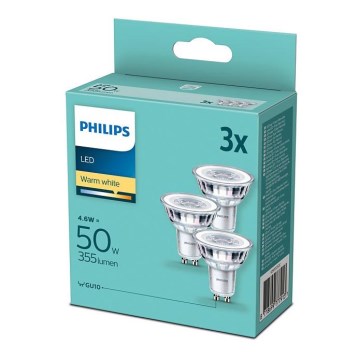 Набор 3x светодиодные лампочки Philips GU10/4,6W/230V 2700K