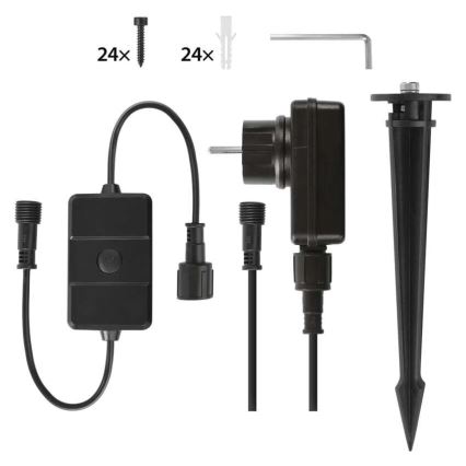 НАБОР 3x Светодиодный уличный RGBIC-прожектор с регулированием яркости GoSmart LED/14W/230V 3000-6500K IP65 Wi-Fi Tuya