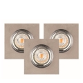 НАБОР 3x Светодиодный встроенный светильник VITAR 1xGU10/5W/230V CRI 90 бетон – сертифицировано FSC