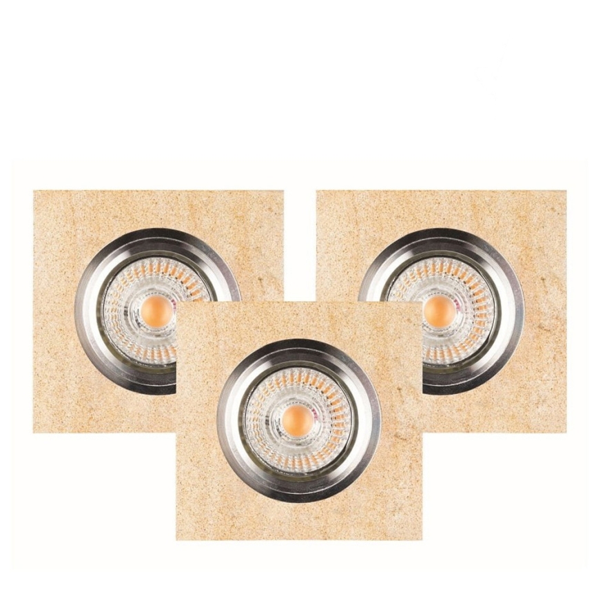 НАБОР 3x Светодиодный встроенный светильник VITAR 1xGU10/5W/230V CRI 90 песчаник – сертифицировано FSC