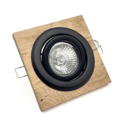 НАБОР 3x Встроенный светильник TOBBY 1xG9/20W/230V 11,5x11,5 см дуб/черный
