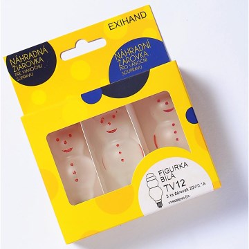 НАБОР 3x Запасная лампочка FIGURINE E10/20V/0,1A белый, сделано в Европе