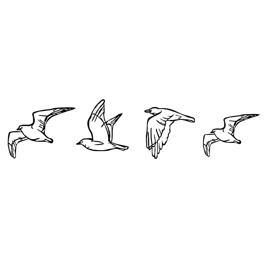 НАБОР из 4 шт. Настенное украшение птицы из металла