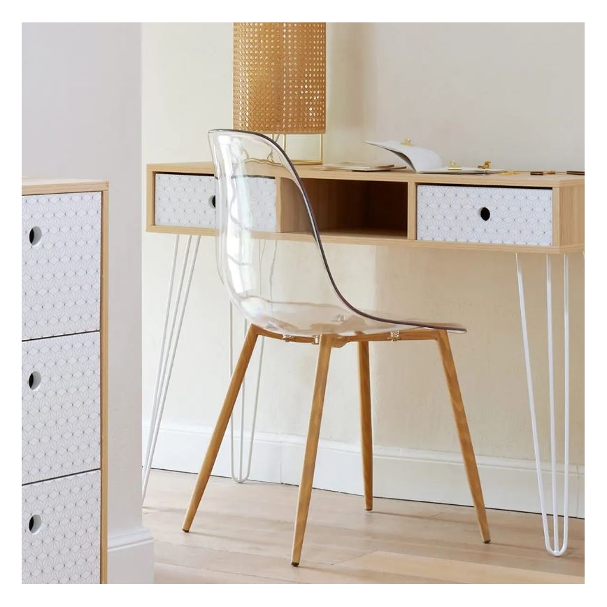 НАБОР 4x Обеденный стул TAHO коричневый/прозрачный