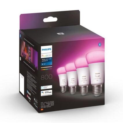 Набор 4x светодиодные диммируемые лампочки Philips Hue White And Color Ambience E27/6,5W/230V 2000-6500K