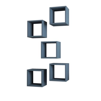 НАБОР 5x Настенная полка BOX синяя