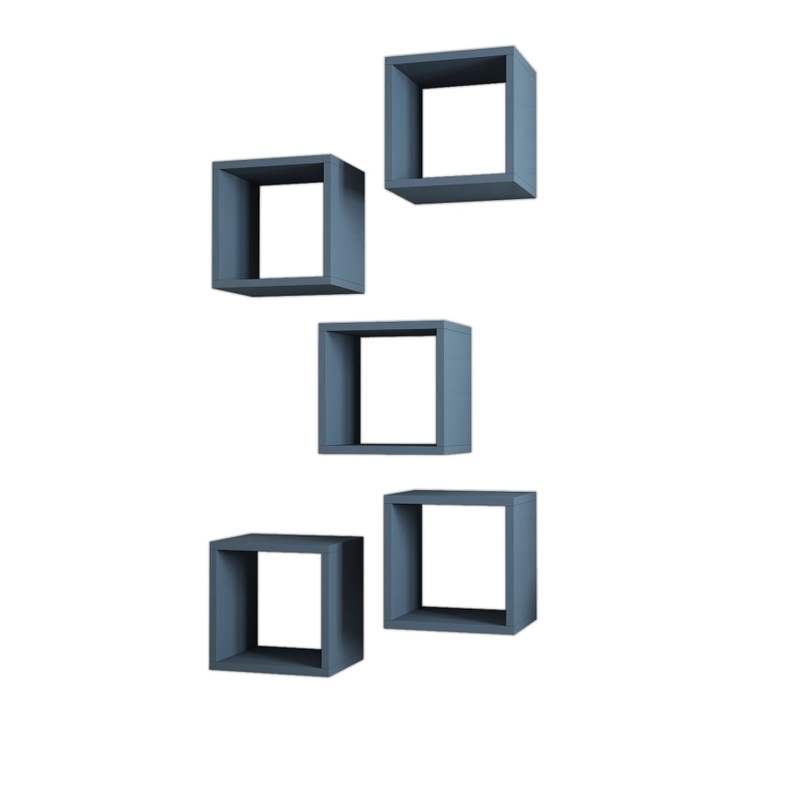НАБОР 5x Настенная полка BOX синяя