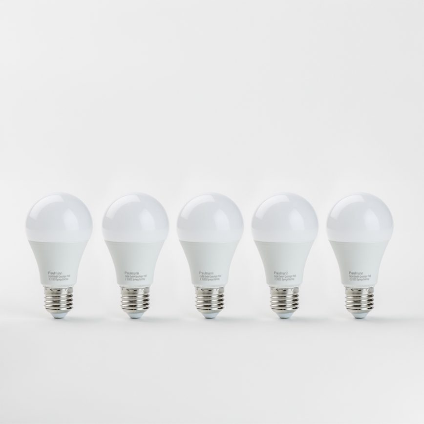 НАБОР 5x Светодиодная лампочка A60 E27/9W/230V 2700K - Paulmann 28780