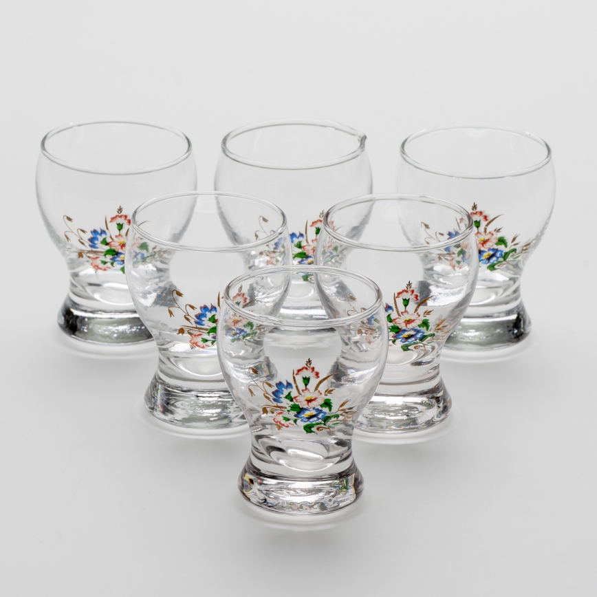 Набор 6x рюмка для ликера прозрачный - образец цветка №3
