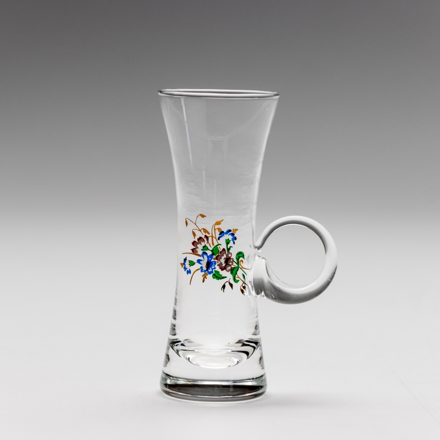 Набор 6x рюмка для ликера с ручкой прозрачный с мотивом букета № 2