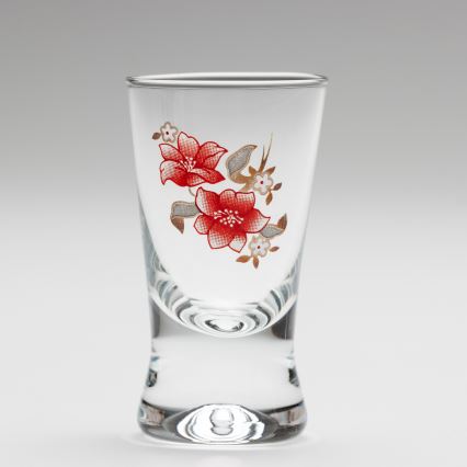 Набор 6x рюмка для шотов прозрачный с мотивом букета № 2
