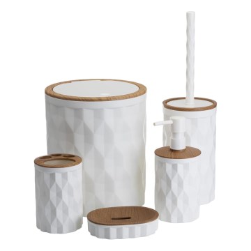 Набор для ванной комнаты REINA 5 шт. белый/коричневый