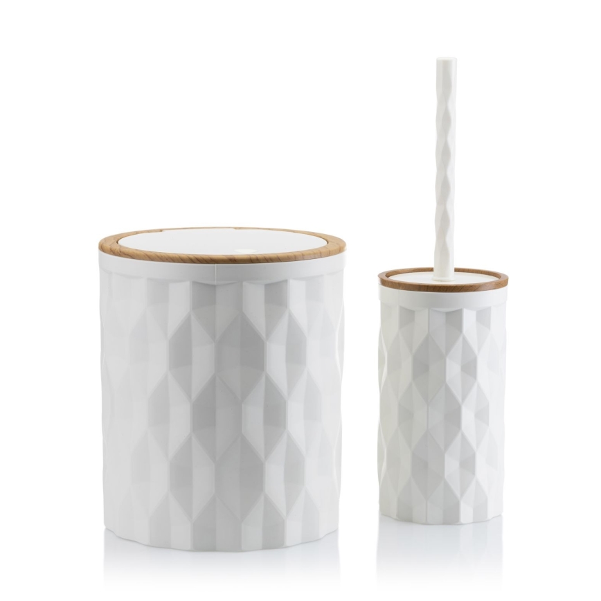 Набор для ванной комнаты REINA 5 шт. белый/коричневый