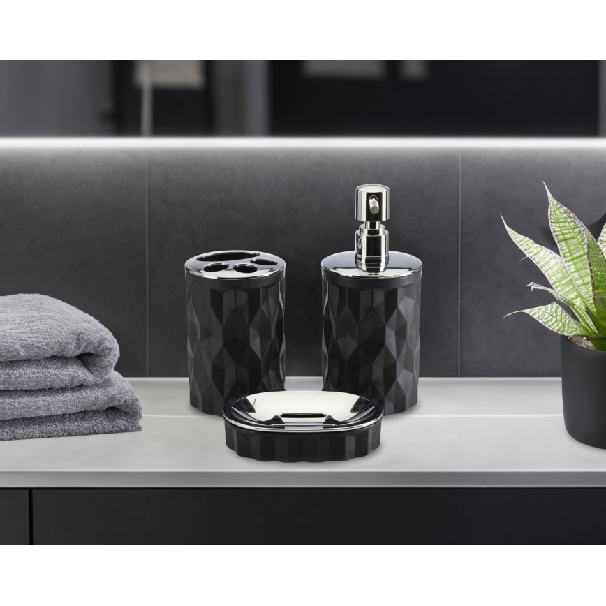 Набор для ванной комнаты REINA 5 шт. черный/блестящий хром