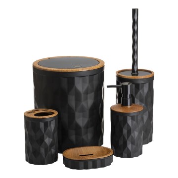 Набор для ванной комнаты REINA 5 шт. черный/коричневый