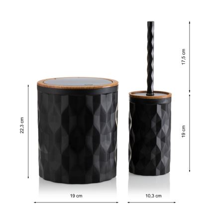 Набор для ванной комнаты REINA 5 шт. черный/коричневый