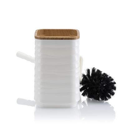 Набор для ванной комнаты WAVE 5 шт. белый/коричневый