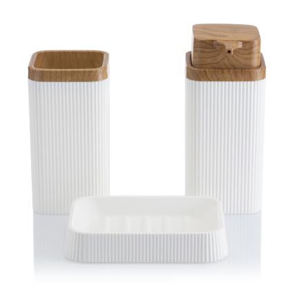 Набор для ванной комнаты ZOYA 5 шт. белый/коричневый